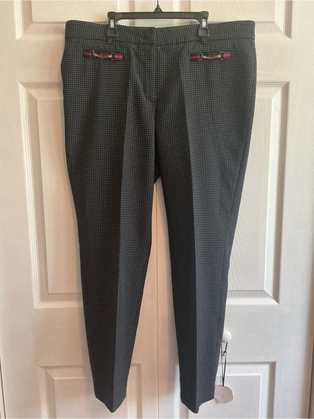 Cambio Navy Blue Dot Pattern Tailored Dress Pants Women’s - Size 12-14